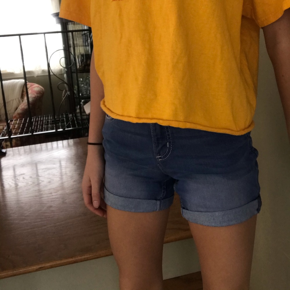 medium wash justice shorts